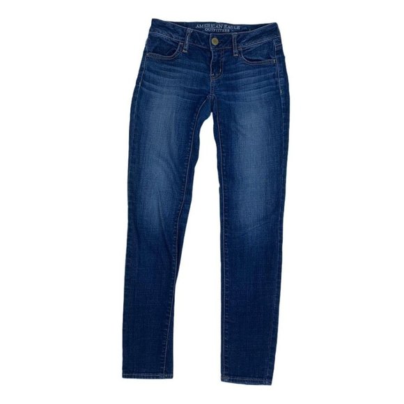 American Eagle 00 Super Stretch Jeans Dark Jegging - Picture 1 of 4